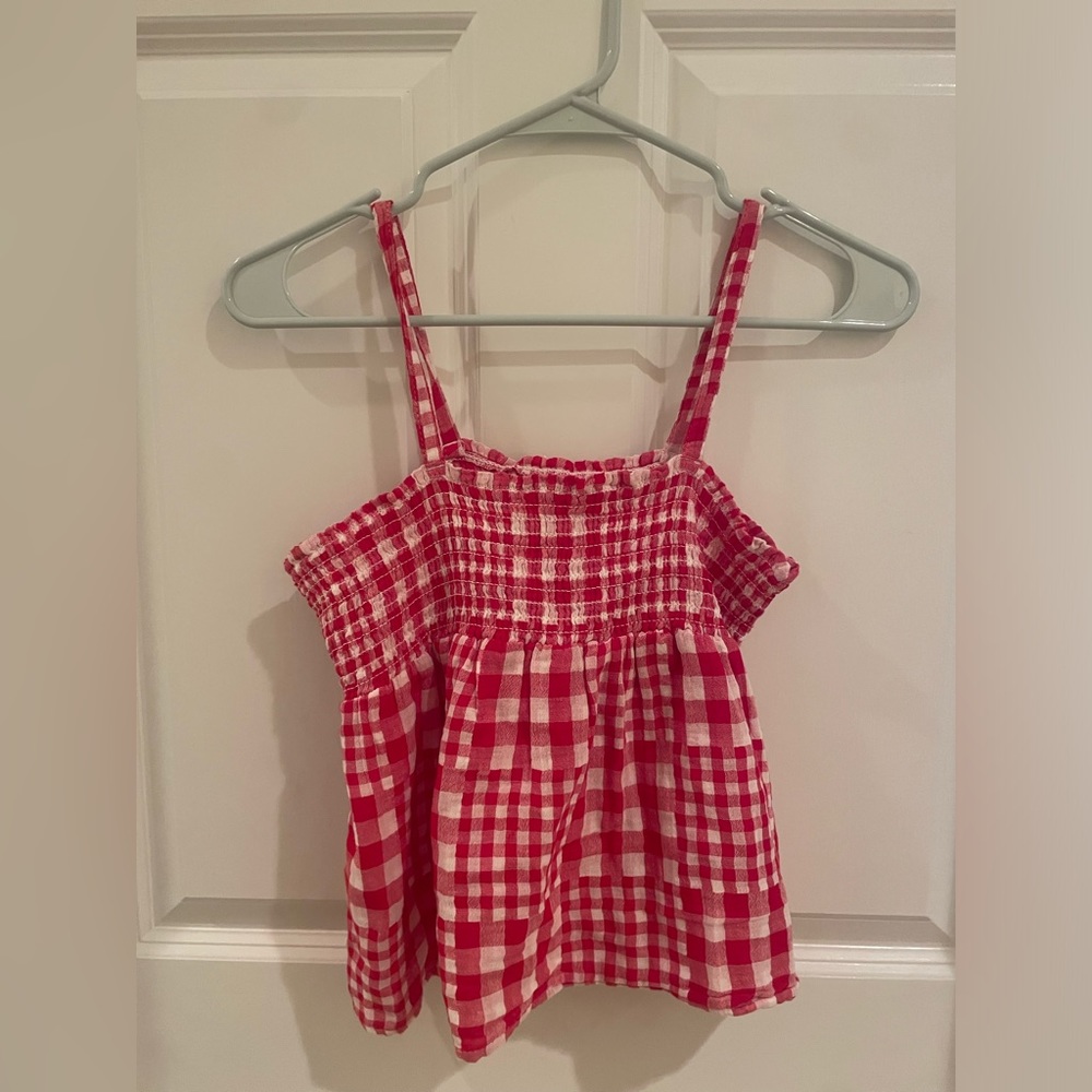 Old navy girls NWT red and white check smock tank. Size L (10/12) country day
